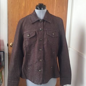 Dressbarn Brown Denim Jacket